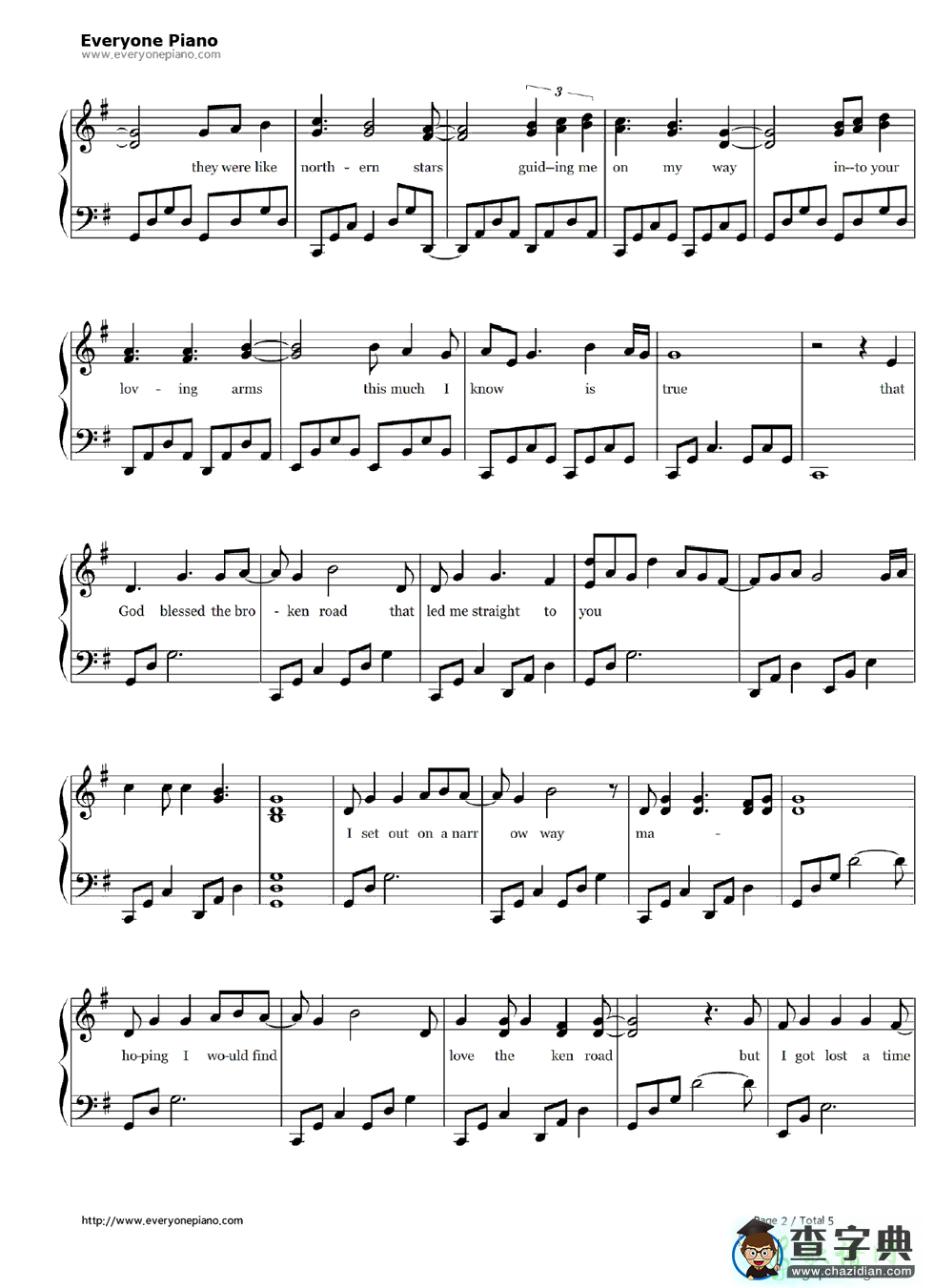 How To Play God Bless The Broken Road On Guitar 【Bless the Broken Road】_【Bless the Broken Road】简谱_【Bless the Broken